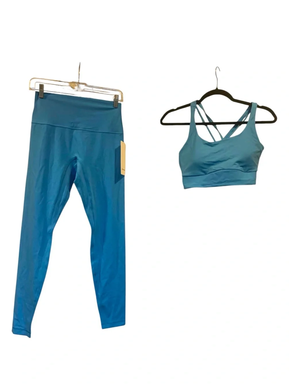 NWT Lululemon Align No Line Pant 28”/Energy Longline Bra Evolve Set OCEAN BLUE